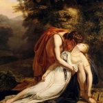 אורפאוס מבכה את מות אהובתו - על מה בוכה אורפאוס על מותה או על הרגע בו שכח לבלום את תשוקתו להביט בה? Ary Scheffer, Orpheus mourning the death of Eurydice, 1814
