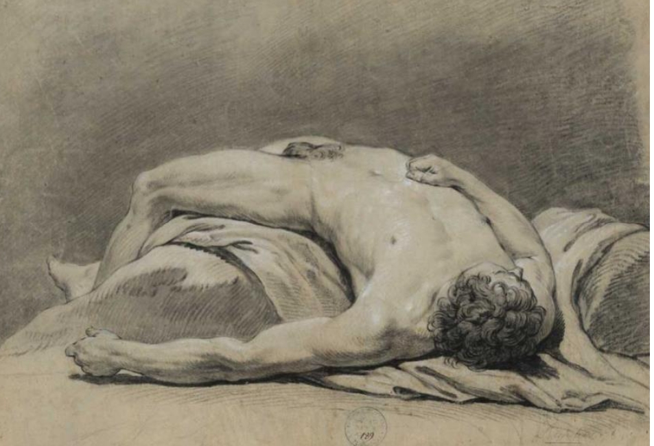 Man lying on his back' Jean-Jacques Bachelier, 1764
